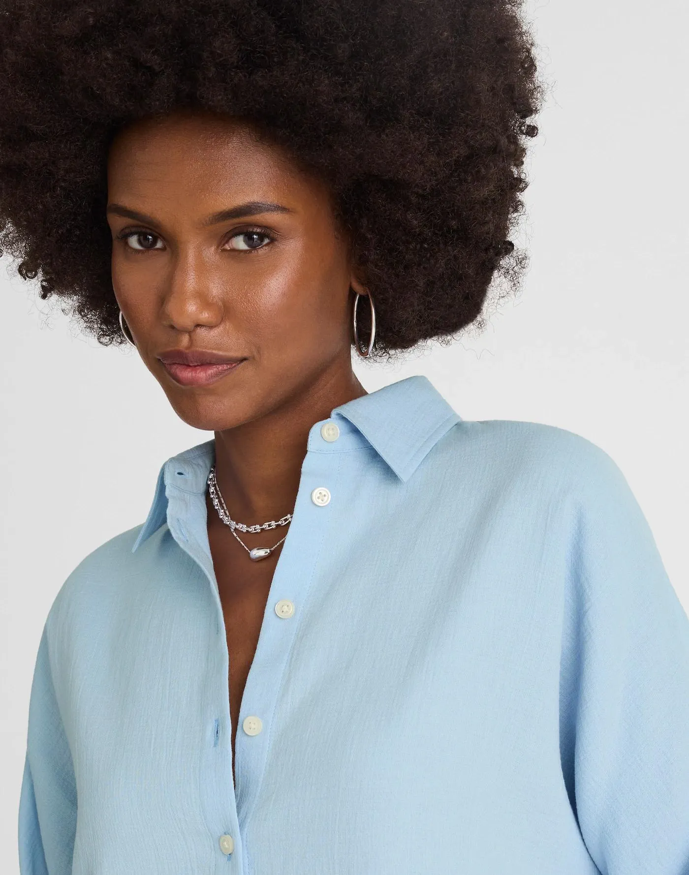 Cotton Double-Gauze Oversized Shirt