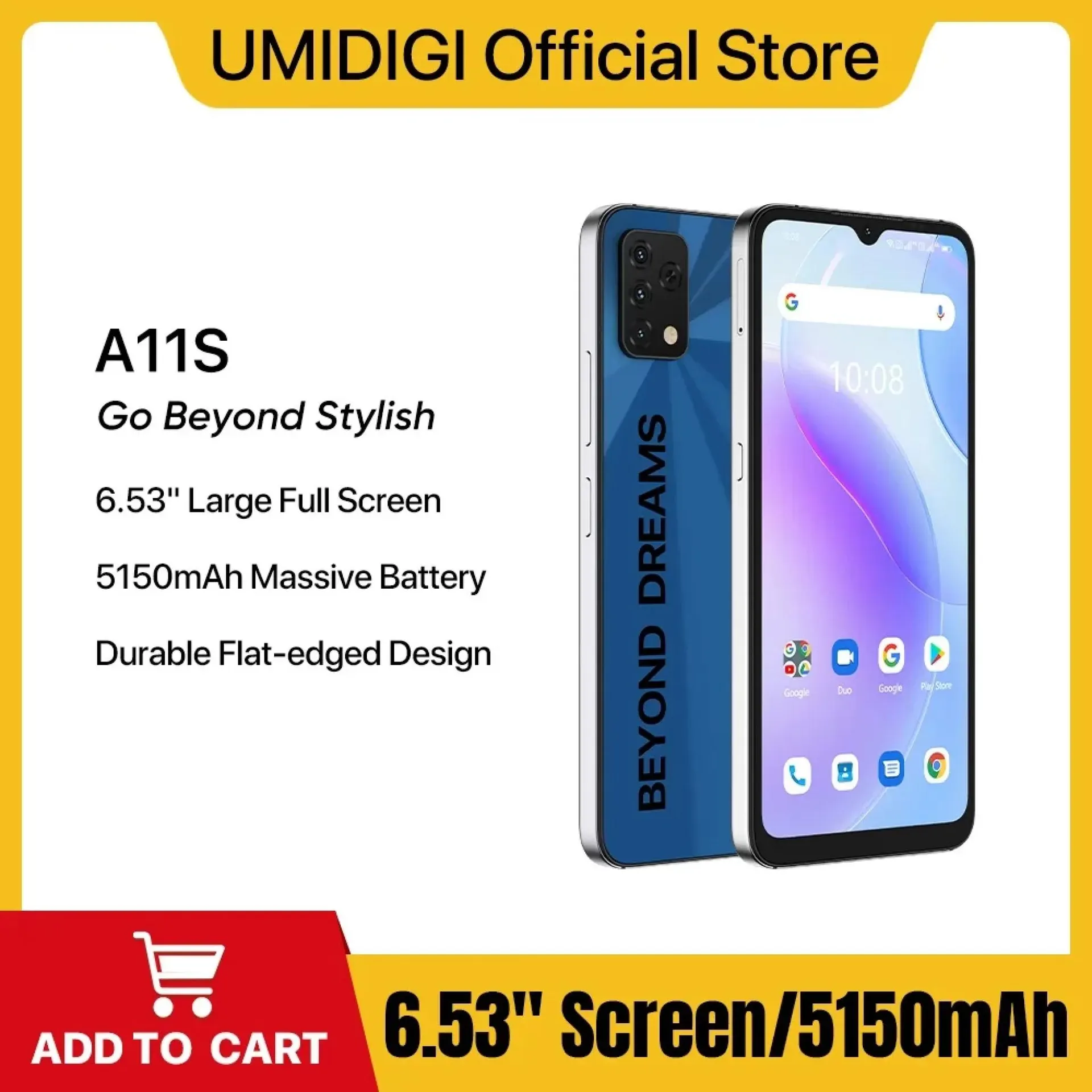 [En stock] Smartphone UMIDIGI A11S versión global 4GB 32GB 5150 mAh Cámara triple de 16MP 6.53