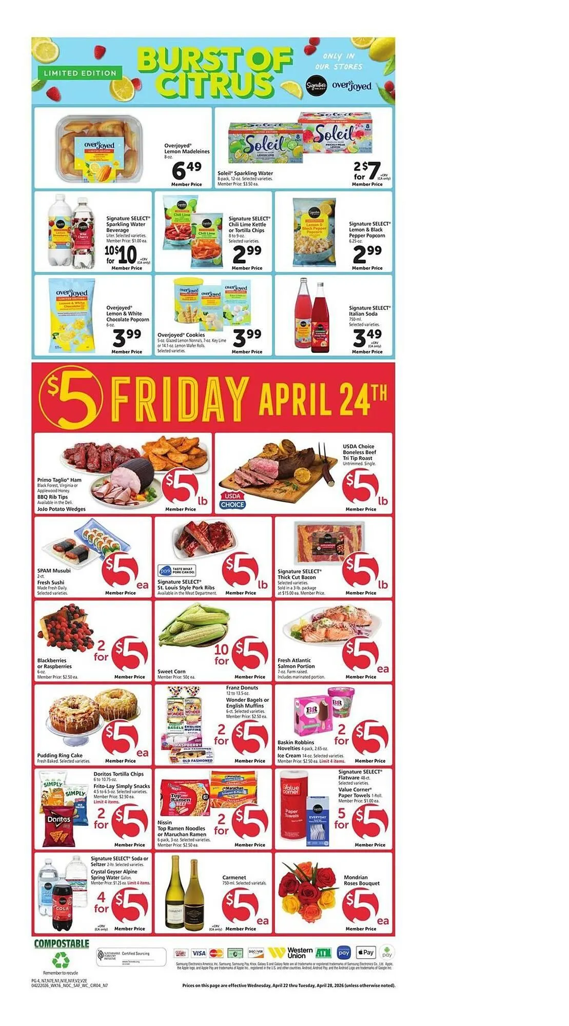Weekly promotion Vons weekly ad spanning from April 22 to April 28 2026 - Page 4 for Catalogue 365