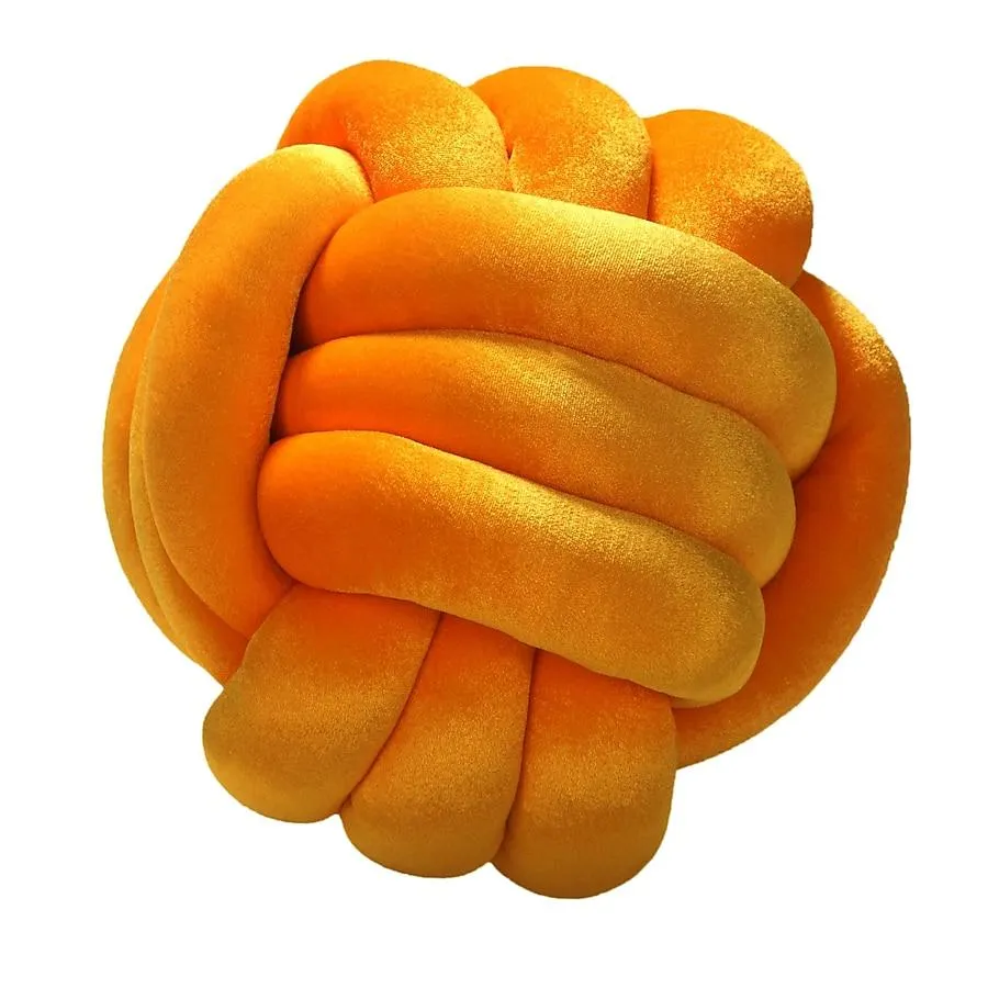 Timberbrook Austin 12-in x 12-in Yellow Round Indoor Decorative Pillow