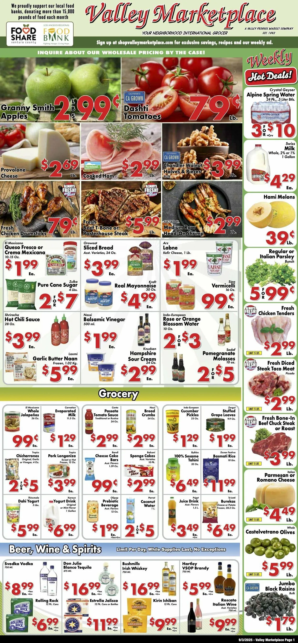 Weekly ad Valley Marketplace from September 3 to September 3 2025 - Page 1