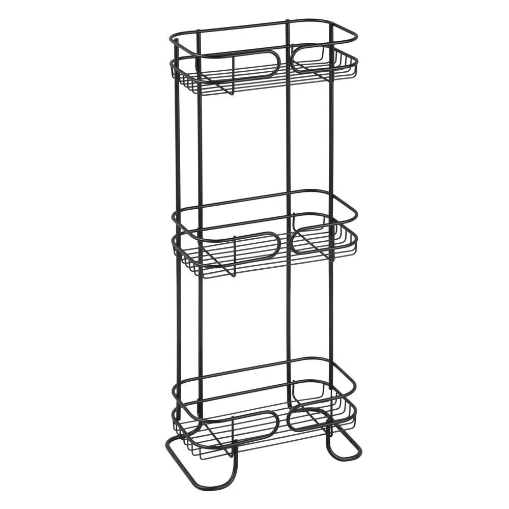 iDesign® Neo Matte Black Freestanding 3-Tier Bathroom Shelf