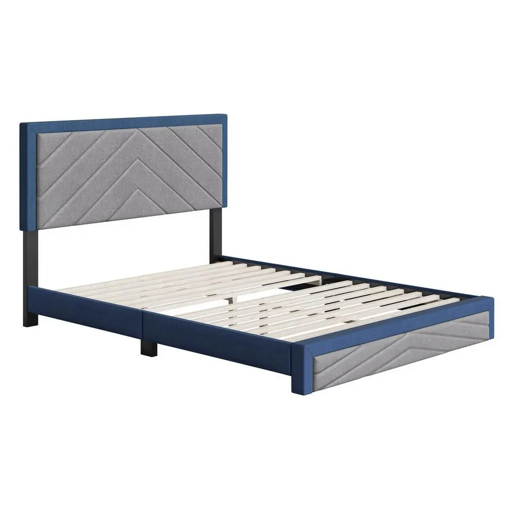 Batavia King Platform Bed - Blue & Grey
