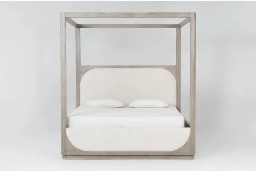 Harland California King Wood & Upholstered Canopy Bed