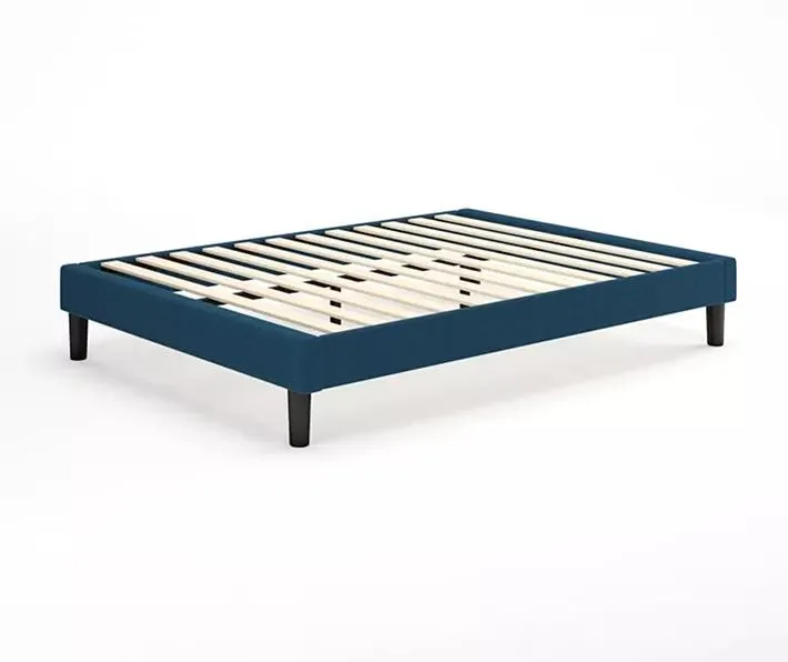 Curtis Navy King Upholstered Platform Bed