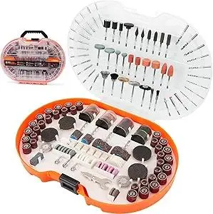 HORUSDY 308-Piece Rotary Tool Accessory, 1/8-in Shank Rotary Tool Kit, for Easy Polishing, Sanding, Cutting, Drilling, Engraving, Sharpening, Grinding with Carrying Case