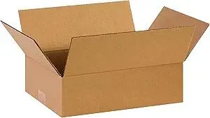 PARTNERS BRAND 14 x 10 x 4 Corrugated Cardboard Boxes, Flat 14"L x 10"W x 4"H, Pack of 25 | Shipping, Packaging, Moving, Storage Box for Home or Business, Strong Wholesale Bulk Boxes