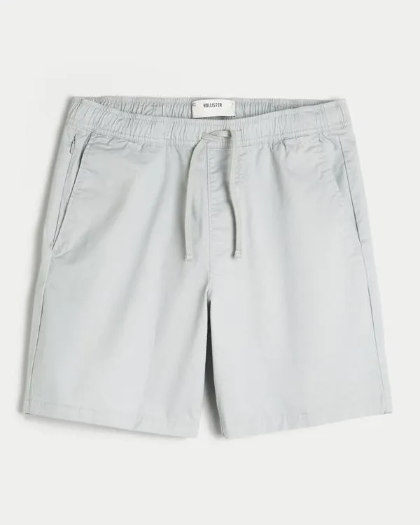 Above-the-Knee Twill Pull-On Shorts