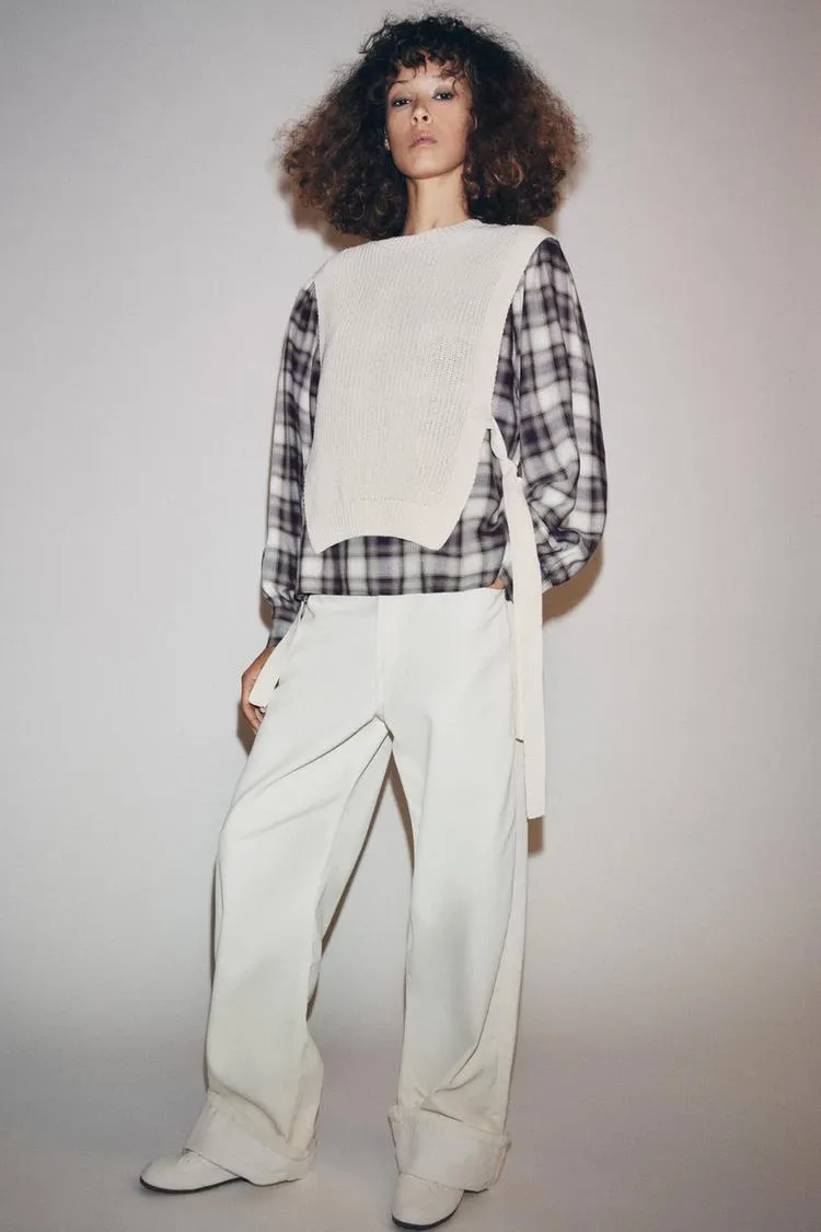 PLAID VEST COMBINATION SHIRT