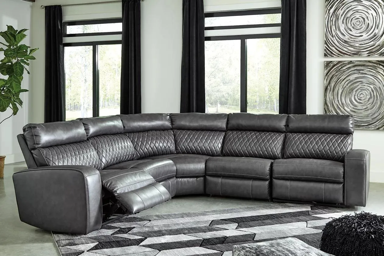 Samperstone 5-Piece Power Reclining Modular Sectional