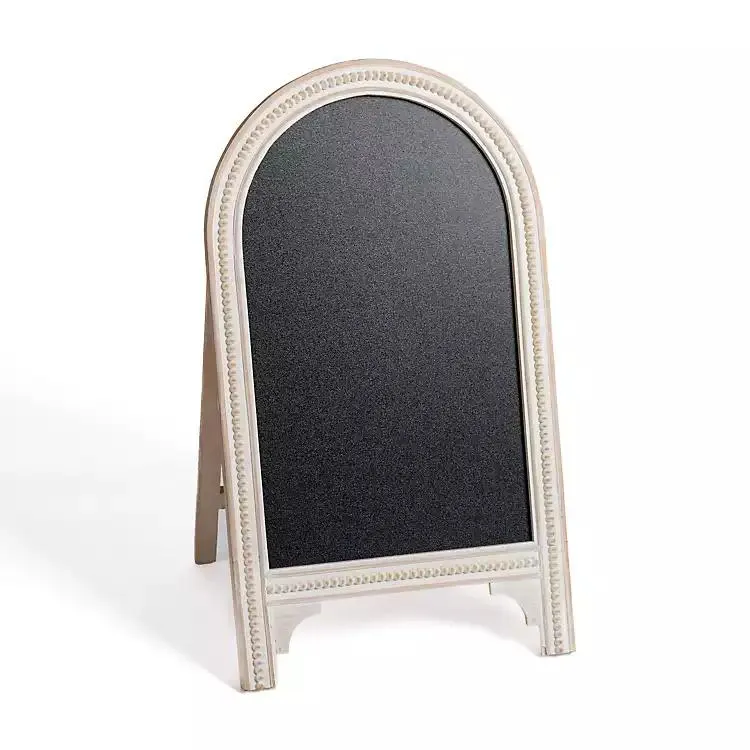 Whitewashed Beaded Chalkboard Easel