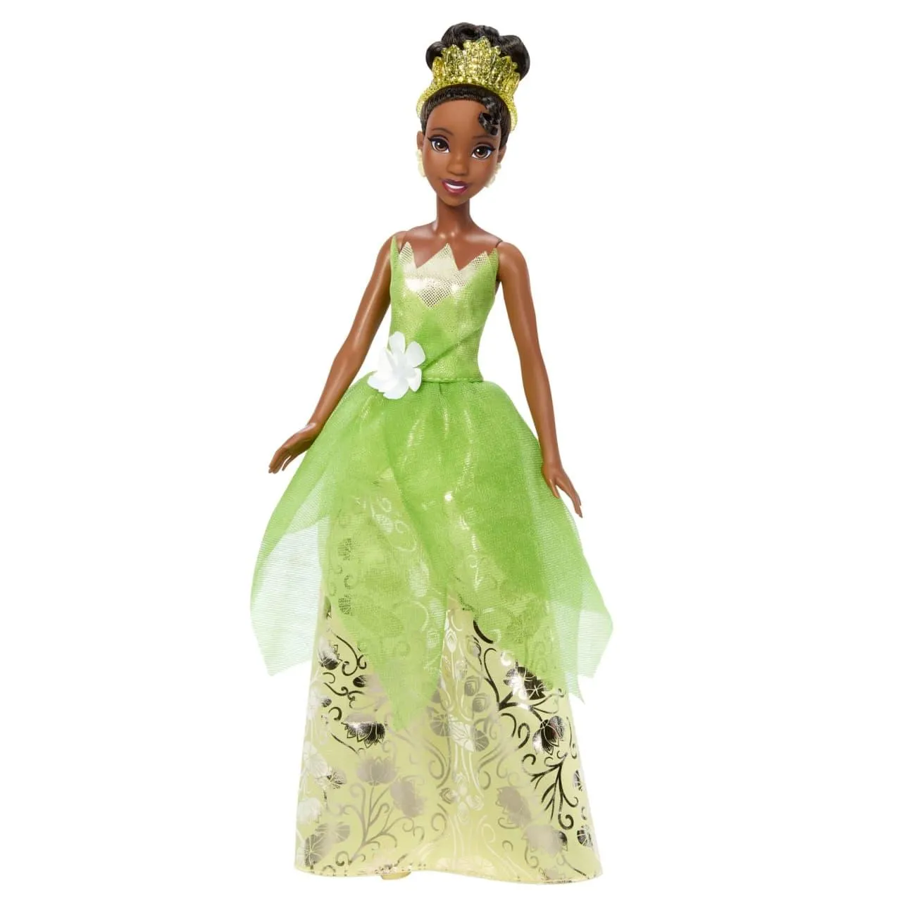 Disney Princess Enchanted Stories Tiana Fashion Doll With Sparkling Dress & Accessories, Posable