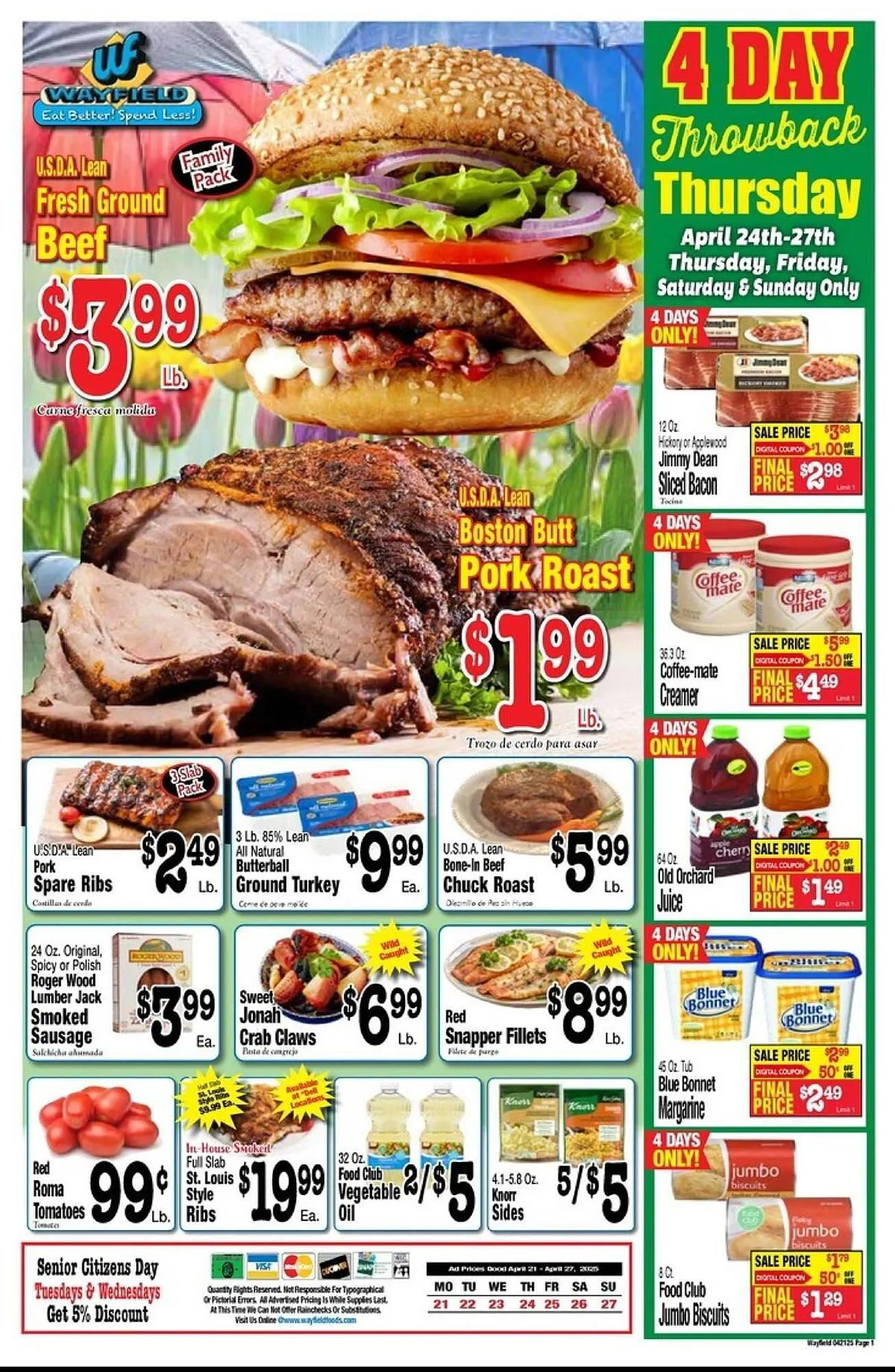 Catálogo de Wayfield Weekly Ad 21 de abril al 27 de abril 2025 - Página 1