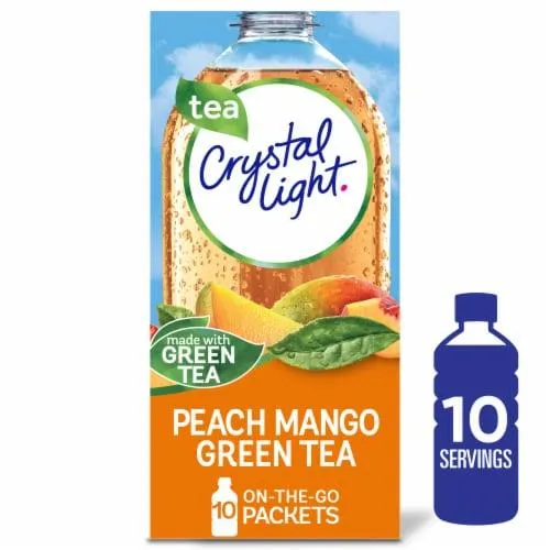 Crystal Light Zero Sugar Peach Mango Green Tea Drink Mix Packets