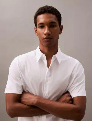 Cotton Stretch Slim Button-Down Shirt