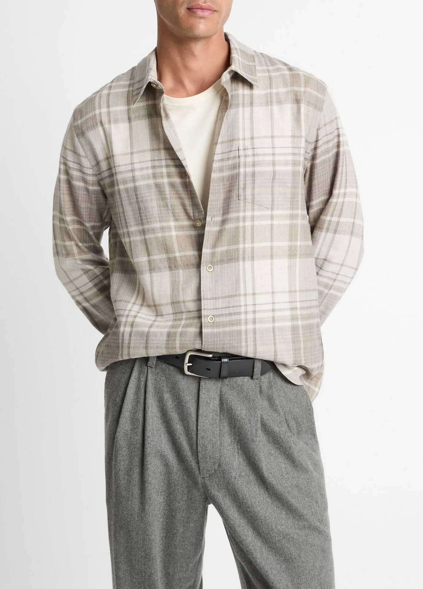 Chilton Plaid Cotton Button-Front Shirt