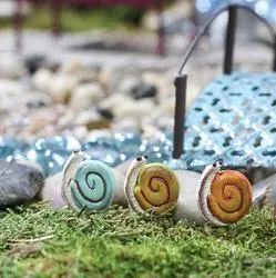 Set of Miniature Garden Snail Picks (Set of 3)