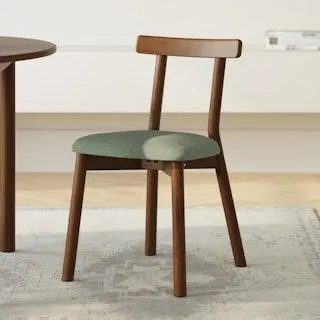 Ulka Dining Chair - Walnut and Ratine Green