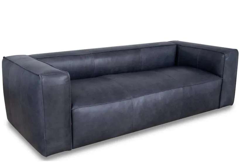 Riccardo Shale Blue 100% Italian Leather Sofa