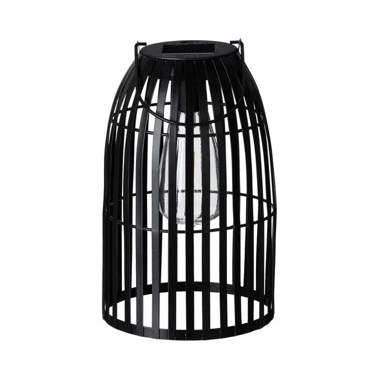 9.75" Metal Woven Solar Powered Outdoor Hanging Lantern