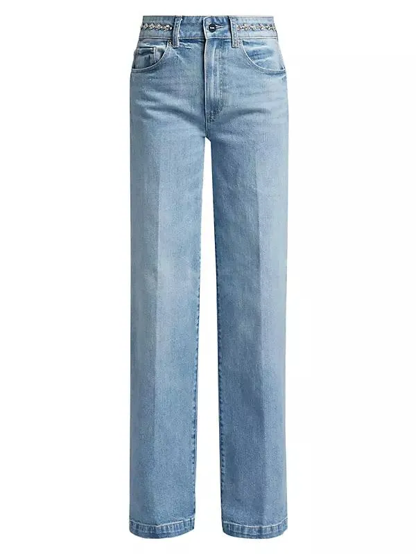 Sasha Embellished Straight-Leg Jeans