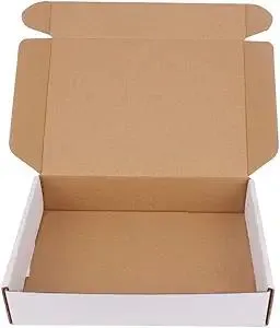 30 Pack 11x8.75x2 Inch Corrugated Box Mailers- White Cardboard Shipping Box Corrugated Box Mailer Shipping Box For Mailer, Moving and Craft