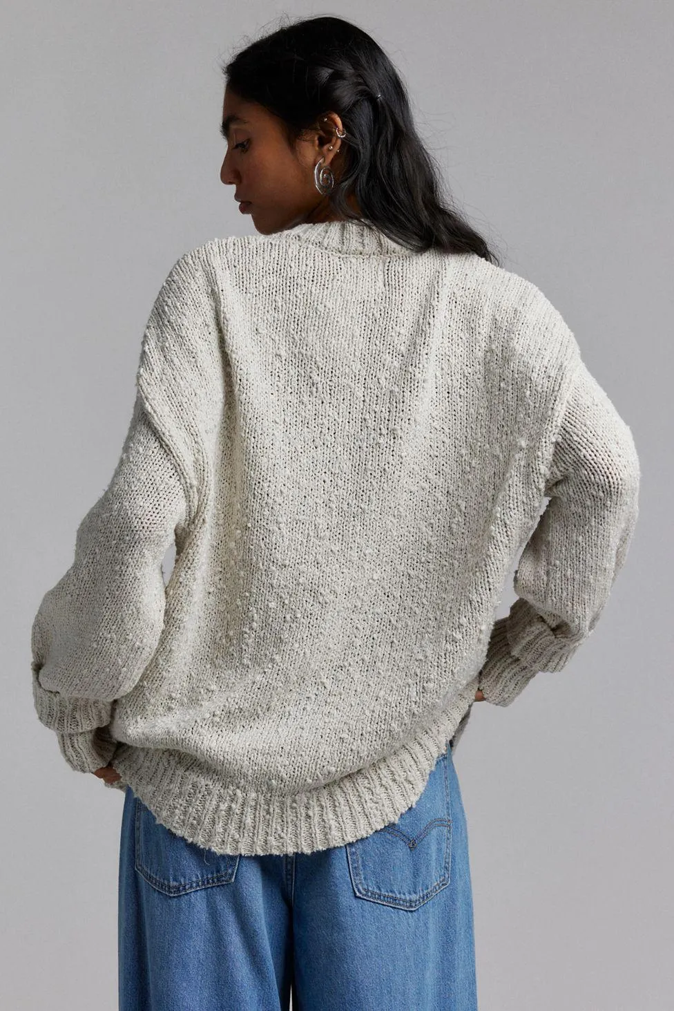 BDG Van Oversized V-Neck Dad Sweater