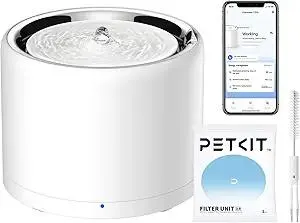 PETKIT Eversweet 3 Pro Cat Water Fountain with Wireless Pump, 1.6L/56oz Stainless Steel Pet Fountains for Cats Indoor, Automatic Water Dispenser Ultra Quiet, App Monitoring