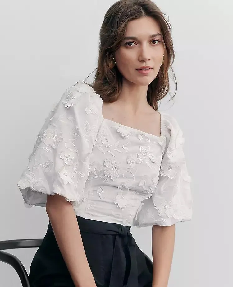 Floral Square Neck Blouse