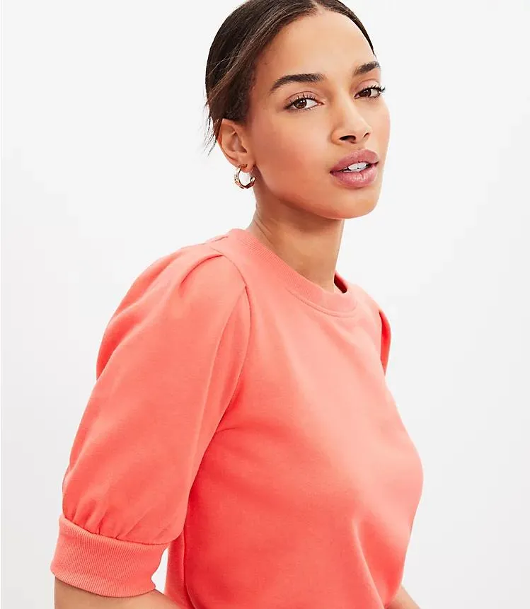 Pleated Sleeve Sweatshirt