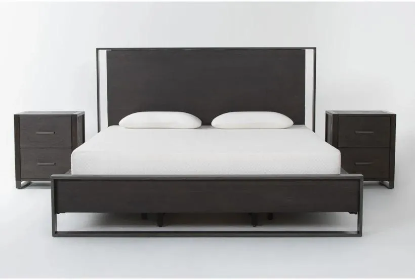 Lars Queen Wood Storage 3 Piece Bedroom Set With 2 2-Drawer Nightstands