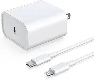 for iPhone Fast Charger, 20W USB C PD Wall Charger Block Plug with[MFi Certified]6ft Type C to Lightning Cable Quick Charging Data Sync Cord for iPhone14 13 12 11 Pro Max Mini Xs Xr iPad Air