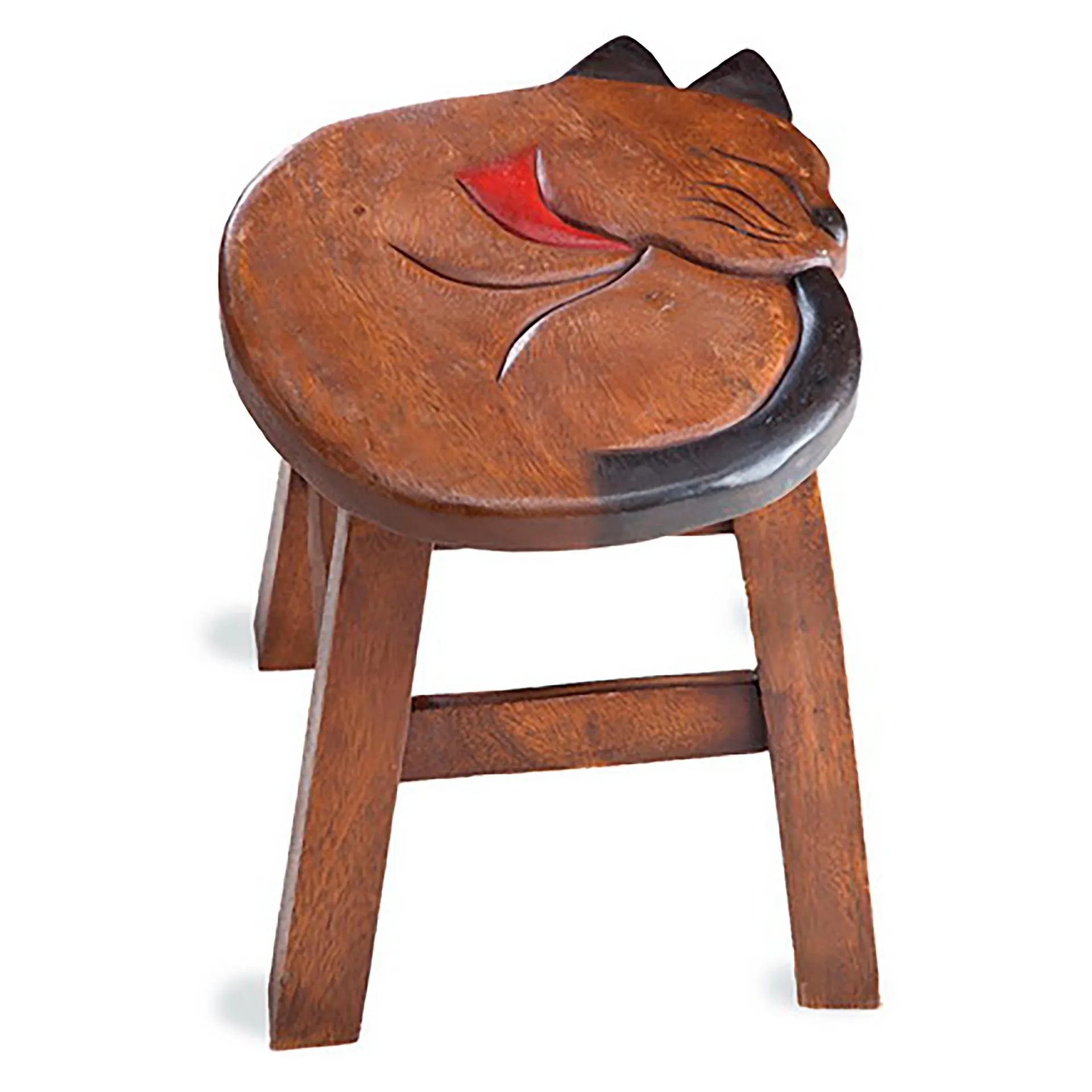 Carved Acacia Pet Footstool