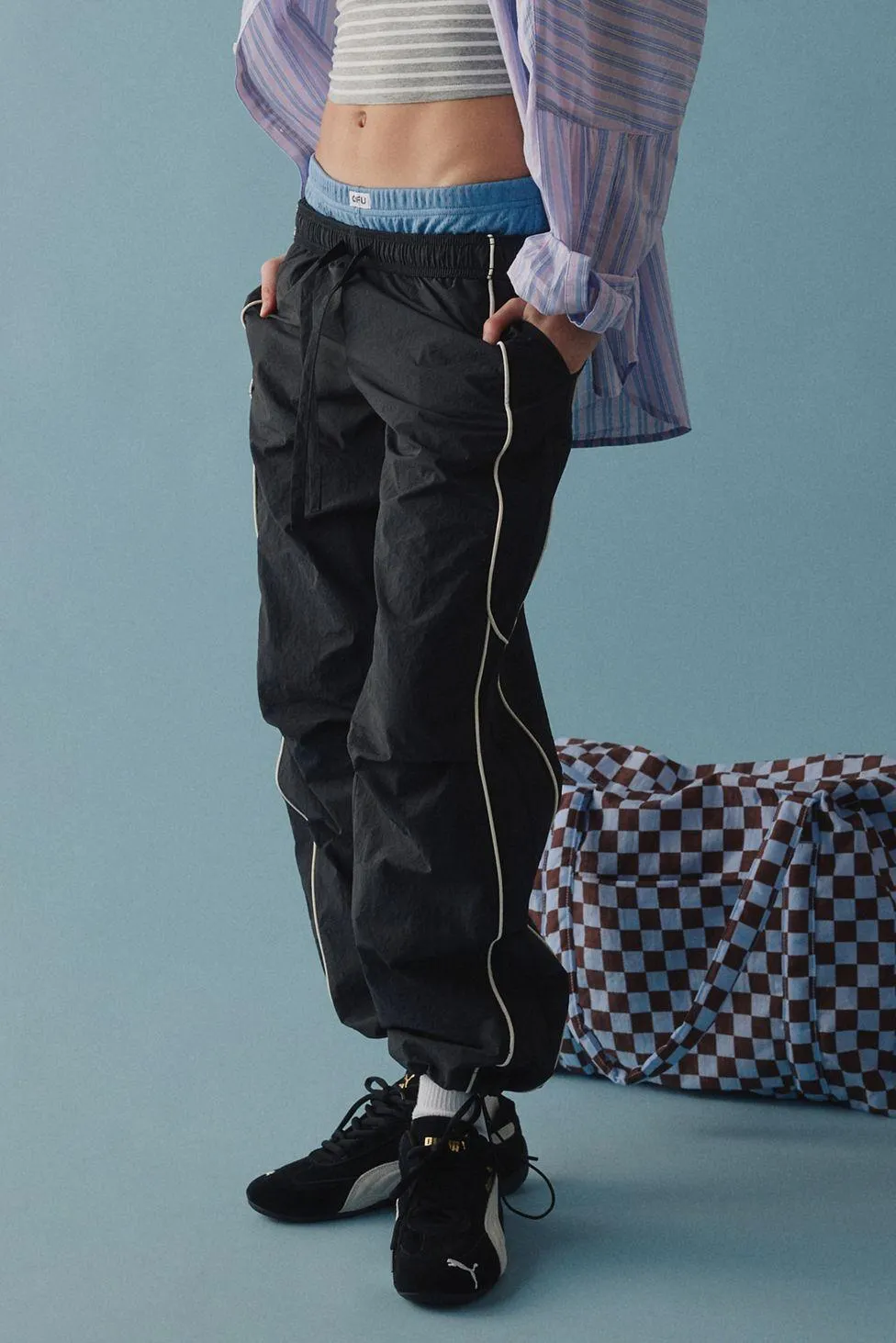 BDG Jess Straight Leg Nylon Track Pant