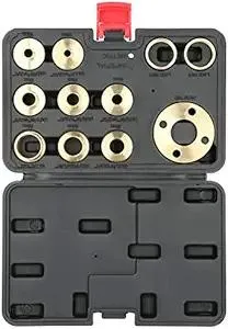 Router Guides, 11pcs Brass Router Template Bushing Guides Sets High Router Template Kit Cleaning Work Cutout Milling for Dovetailing and Hinge Routing