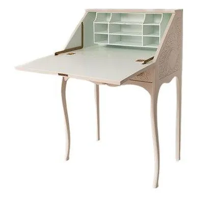 Antique French Style Secretary Desk With Carvings