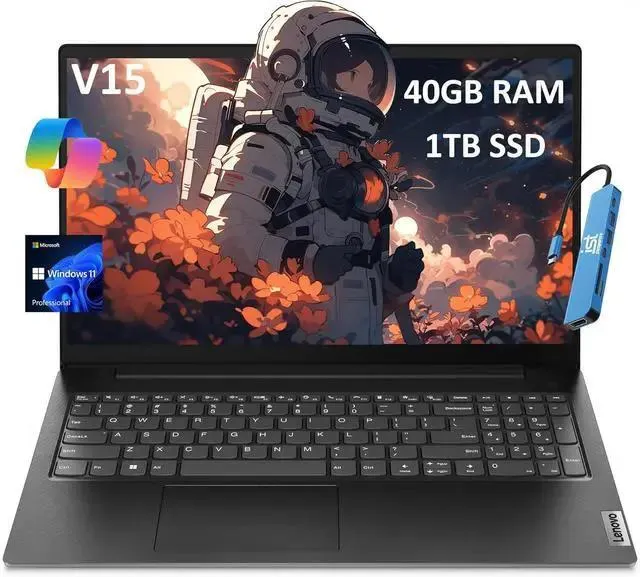 Lenovo V15 Gen 4 (15.6" FHD Anti-Glare, 13th Intel Core i5-13420H (Beat i7-1255U), 40GB RAM, 1TB SSD) for Business, Home, Military Grade, Ethernet, IST Hub, Win 11 Pro w/AI Copilot, Black