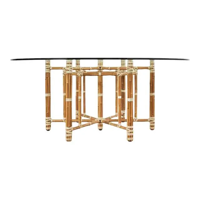 McGuire Organic Modern Blonde Bamboo Hexagonal Dining Table