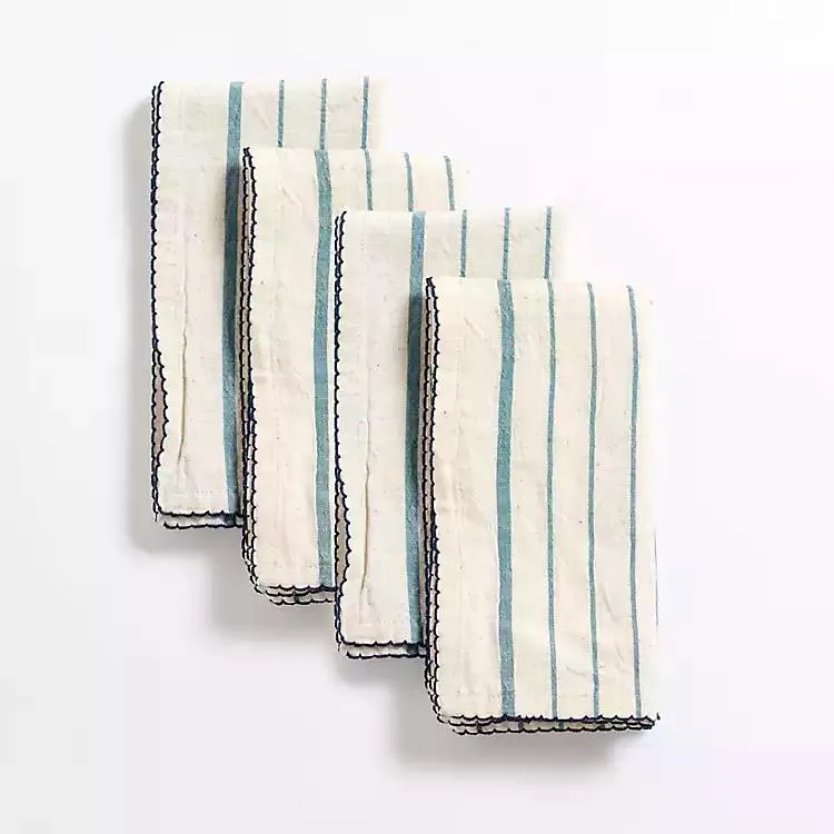 Vineyeard Striped Linen Napkins, Set of 4