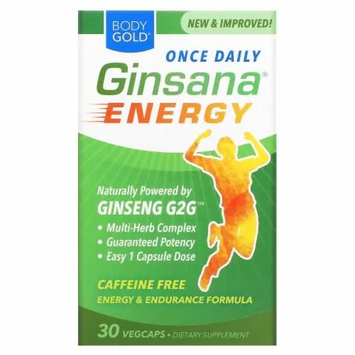 BodyGold Ginsana Energy Caffeine Free - 30 VegCaps