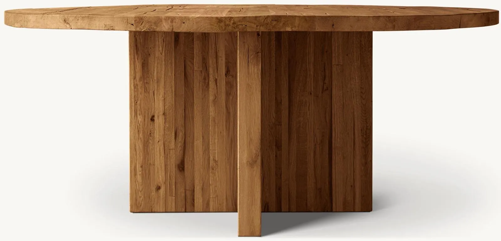 Reclaimed Oak Plank Round Dining Table