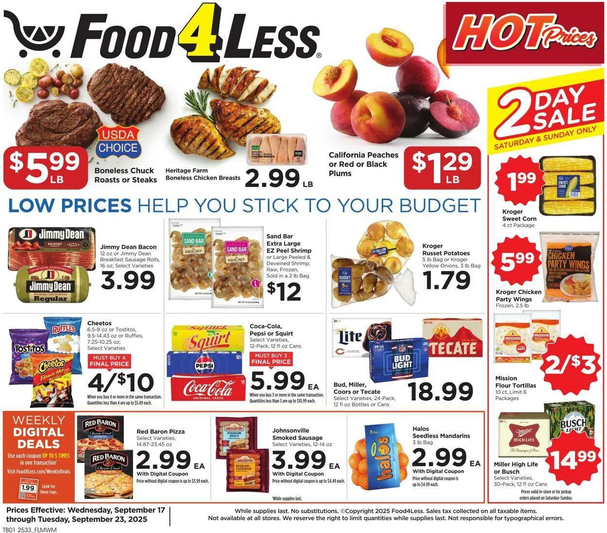 Weekly ad Food 4 Less from September 17 to September 23 2025 - Page 1