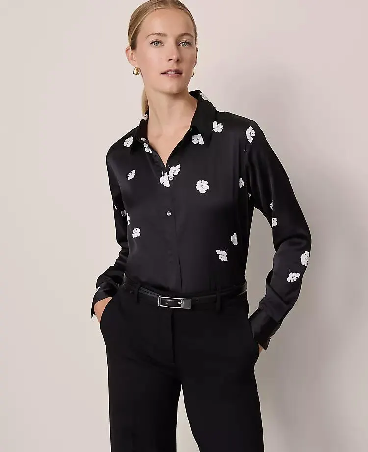 Floral Satin Essential Shirt