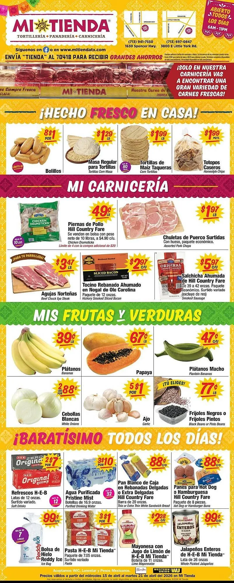 Weekly ad Mi Tienda weekly ad from April 15 to April 21 2026 - Page 1