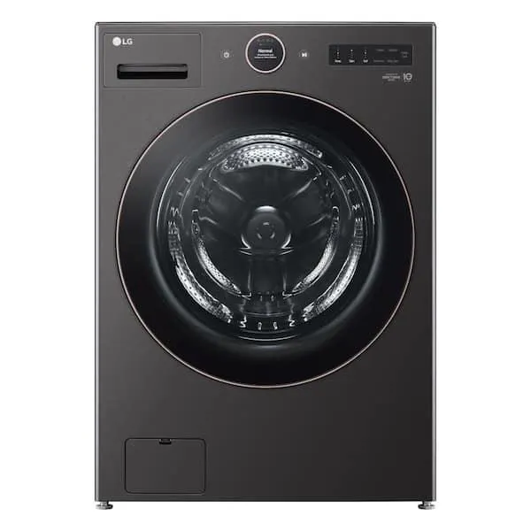 5.0 cu. ft. Stackable Smart Front Load Washer in Black Steel with AI Digital Dial, Steam and TurboWash360