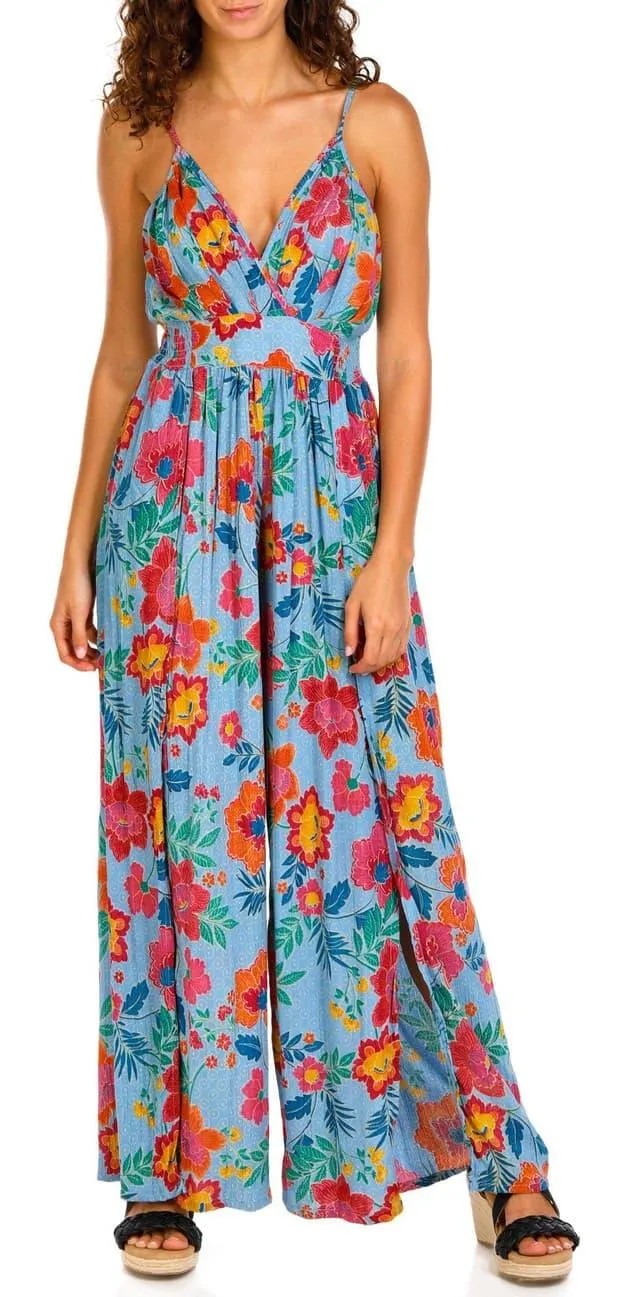 Angie Juniors Sleeveless Floral Jumpsuit