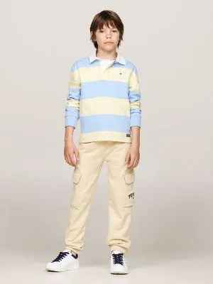 Kids' Relaxed Fit Stripe Rugby Polo
