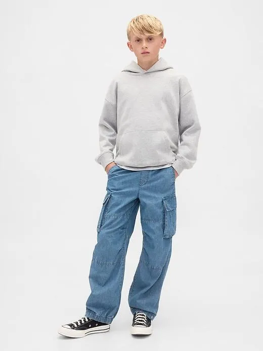 Kids Denim Baggy Cargo Joggers