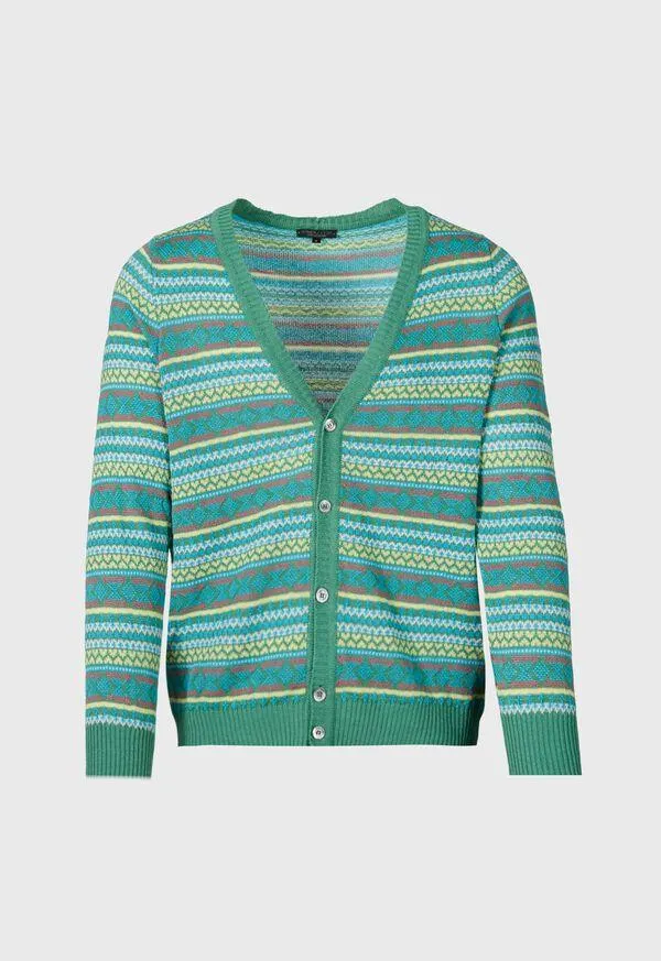 Linen & Cotton Fair Isle Cardigan