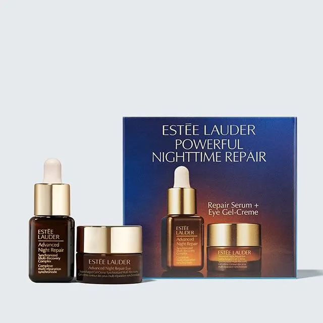 Powerful Nighttime Repair Repair Serum + Eye Gel-Creme Mini Skincare Set